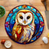 Bernadette Barn Owl Circular Glass Suncatcher Worktop Saver